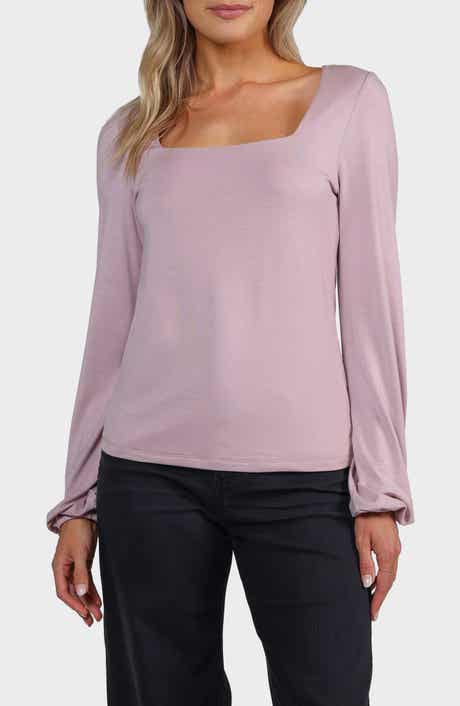 matty m. Ashley Square Neck Long Sleeve Top