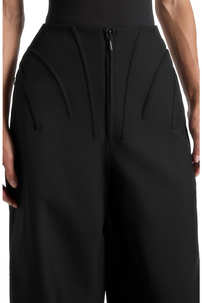 Rena High Waisted Corset Sculptural Trousers, Alternate, color, Black