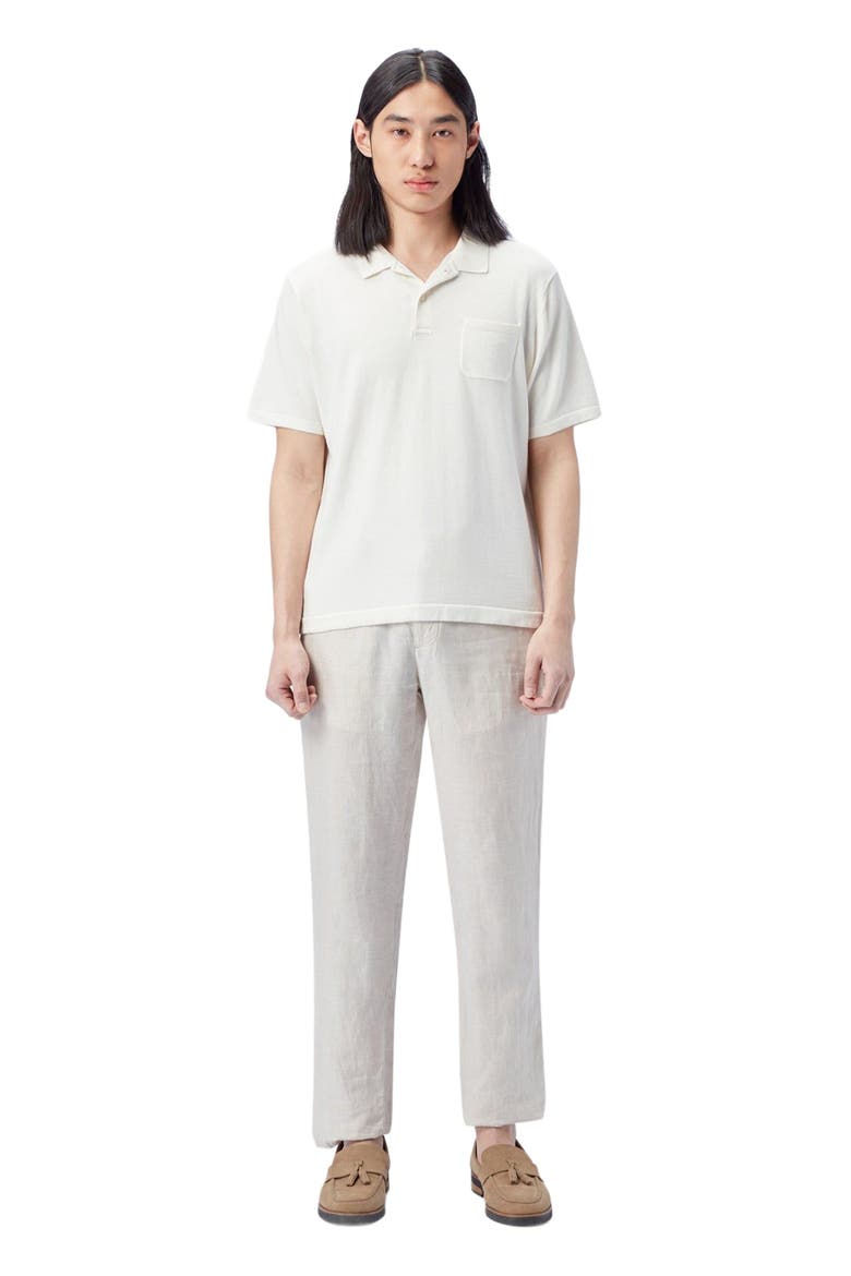 Men's Cotton Silk Cashmere Blend Polo Shirt, Main, color, whisper white