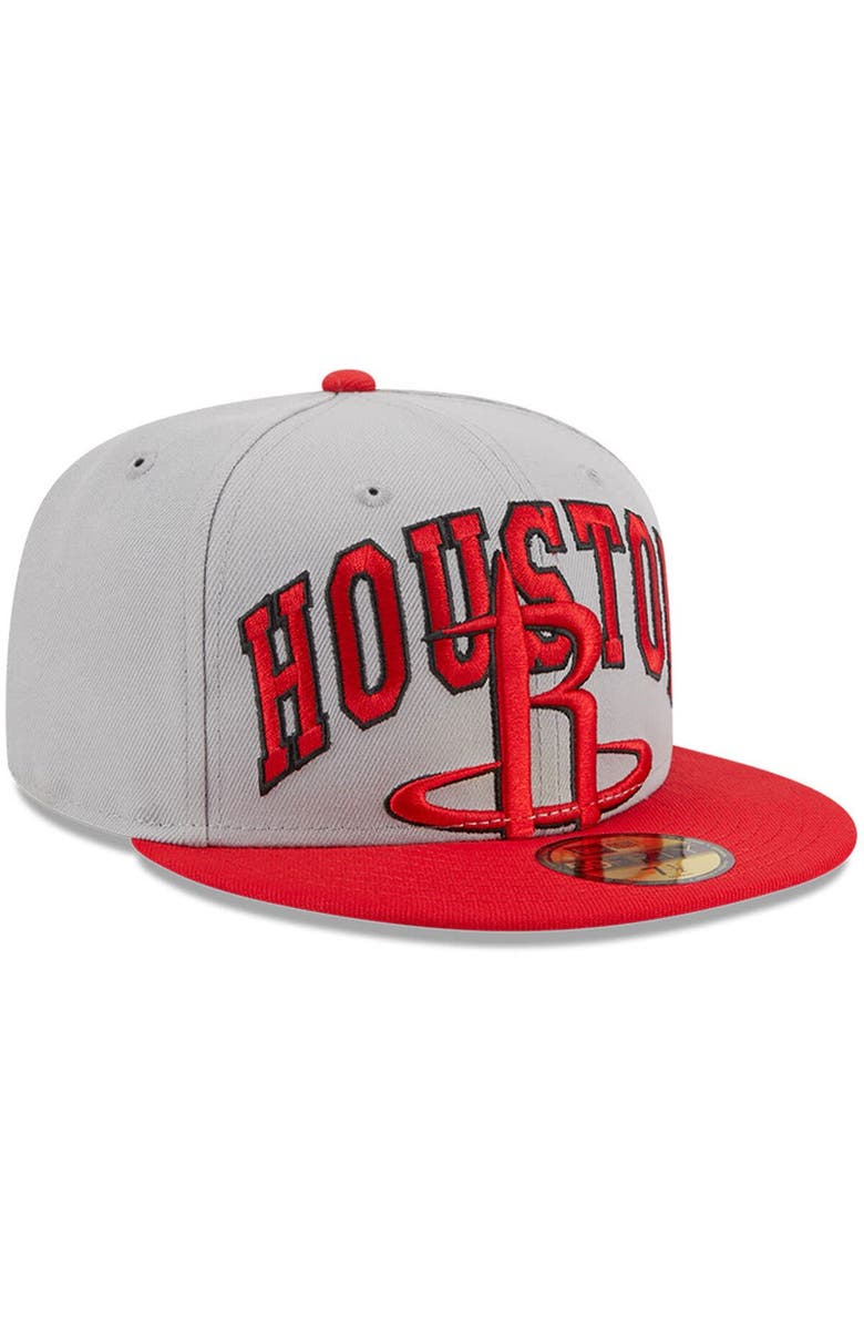New Era Men's New Era Gray/Red Houston Rockets Tip-Off Two-Tone 59FIFTY Fitted Hat, Alternate, color, Gray