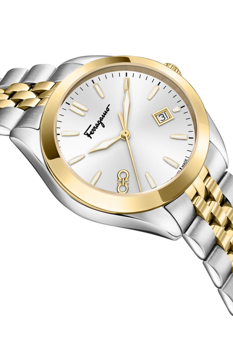 FERRAGAMO Classic Two-Tone Bracelet Watch, 42mm, Alternate, color, Two Tone