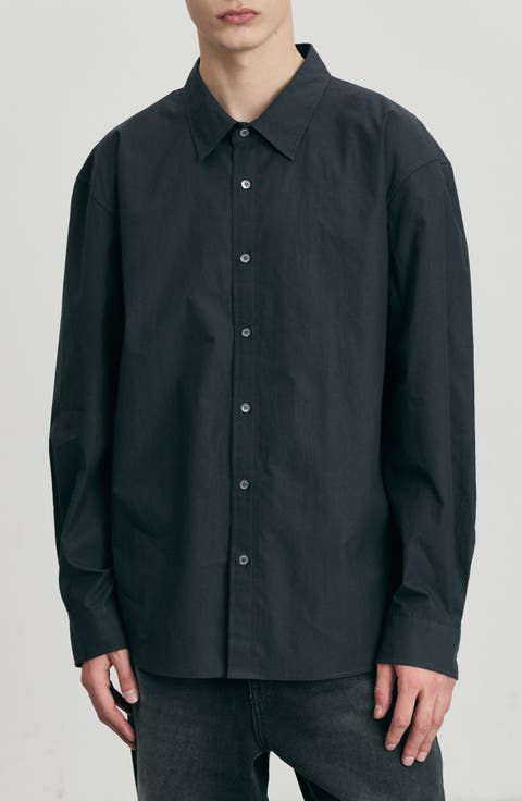Oversize Cotton Button-Up Shirt