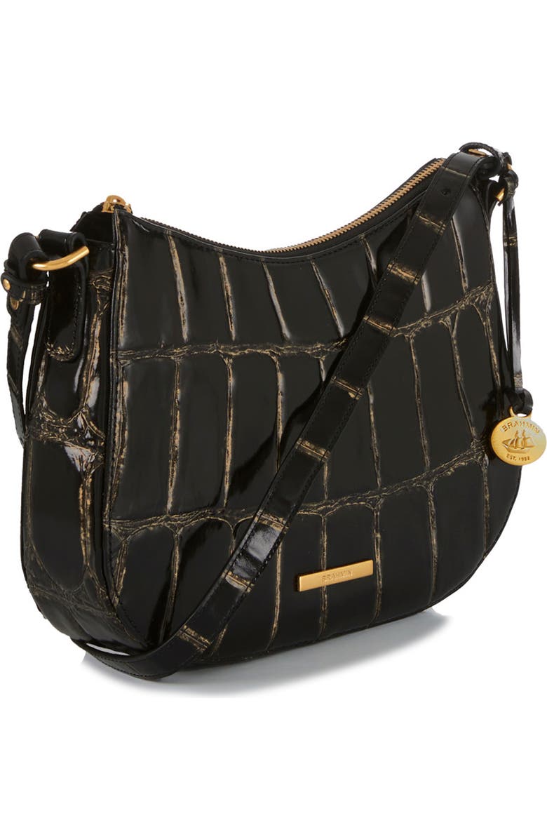 Brahmin Shayna Croc Embossed Leather Crossbody, Alternate, color,