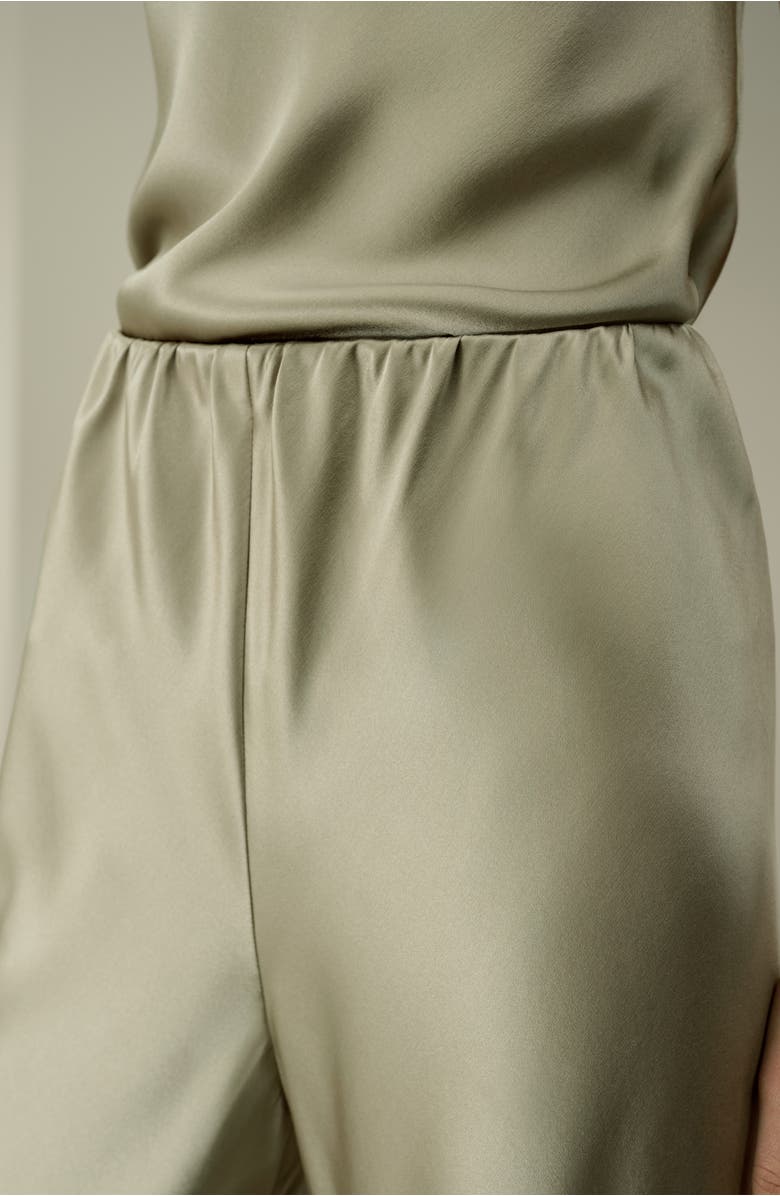 Lilysilk Women's Straight-Leg Silk Satin Pants, Alternate, color, Artichoke