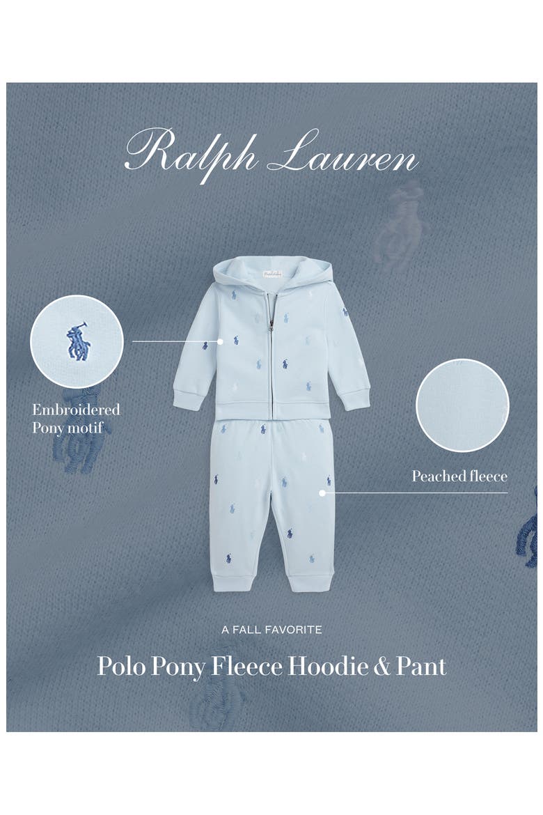 Magic Allover Embroidered Fleece Hoodie & Pants Set, Alternate, color, BLUE