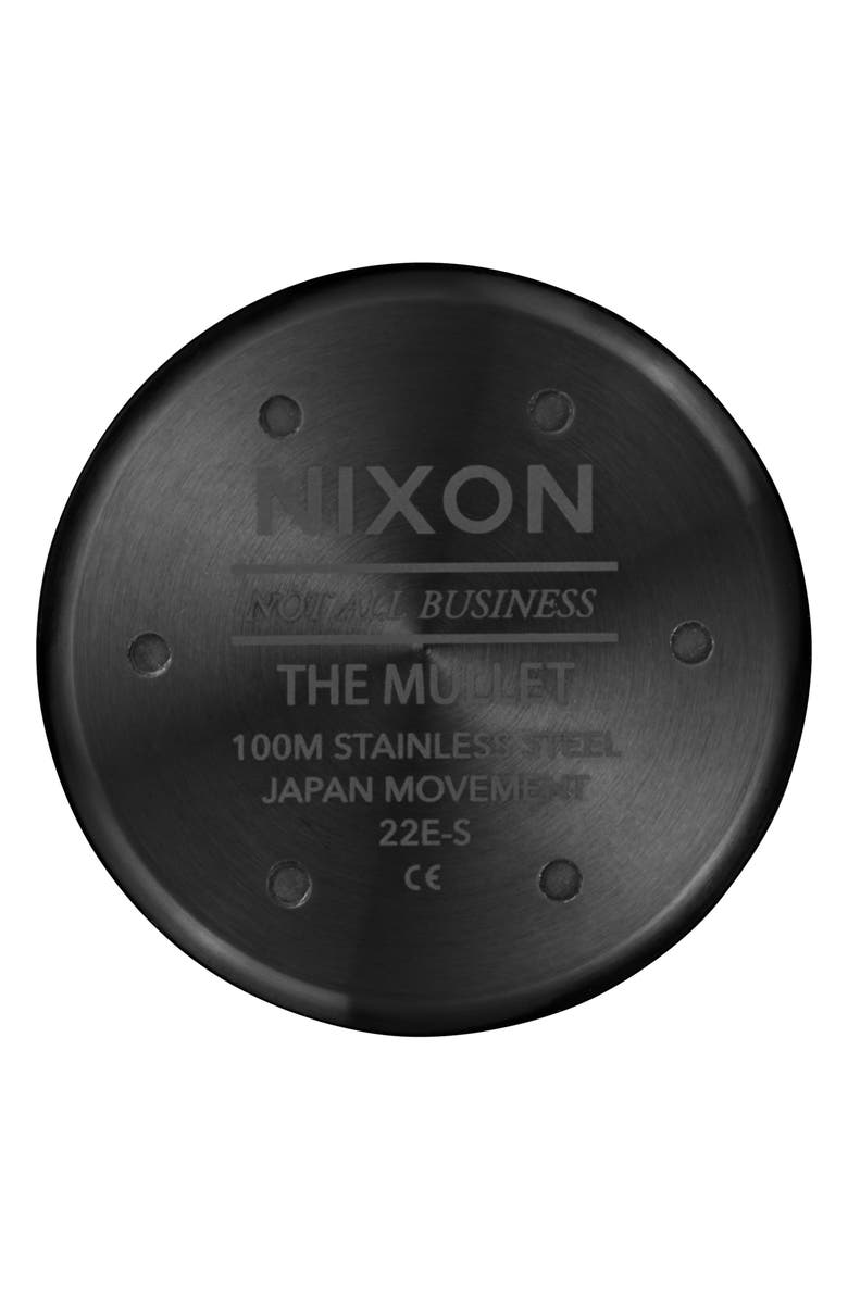 Nixon Mullet Silicone Strap Watch, Alternate, color, Black / Black