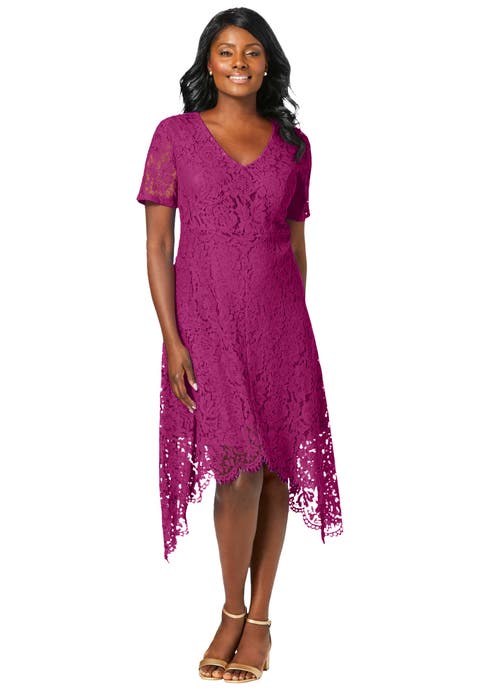 Lace Handkerchief Dress (Plus)