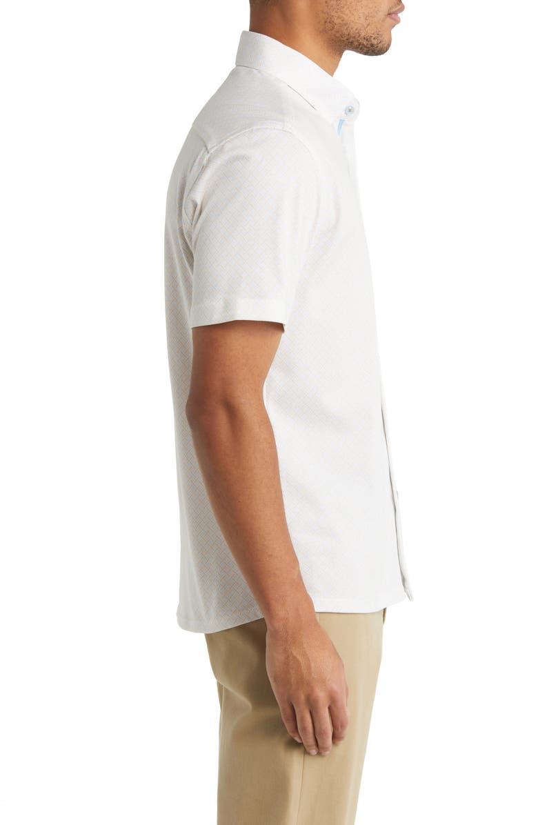 Stone Rose DRY TOUCH<sup>®</sup> Performance Geometric Print Short Sleeve Button-Up Shirt, Alternate, color,