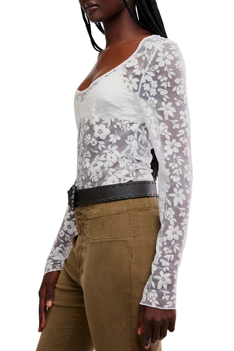 Early Sunsets Floral Burnout Top, Alternate, color, IVORY