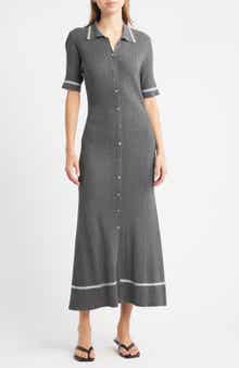 Kassy Tipped Polo Midi Dress
