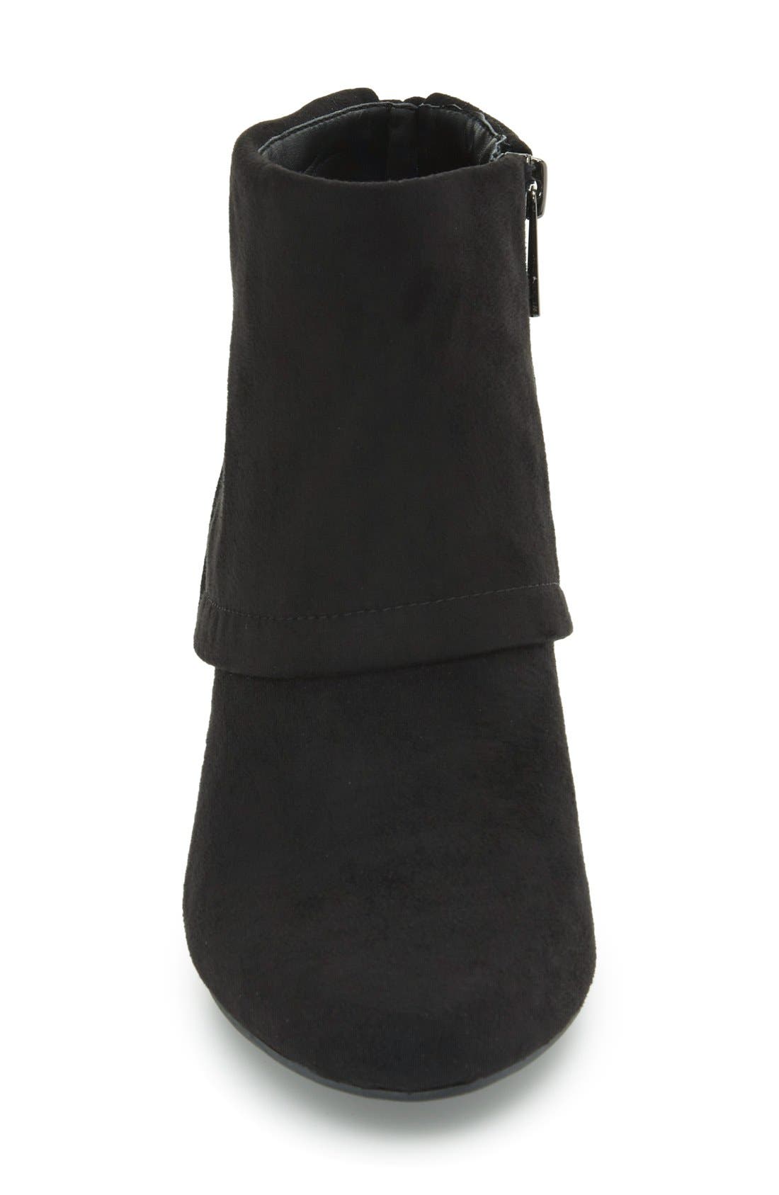 'Reaca' Cuffed Wedge Bootie, Alternate, color, BLACK SUEDE