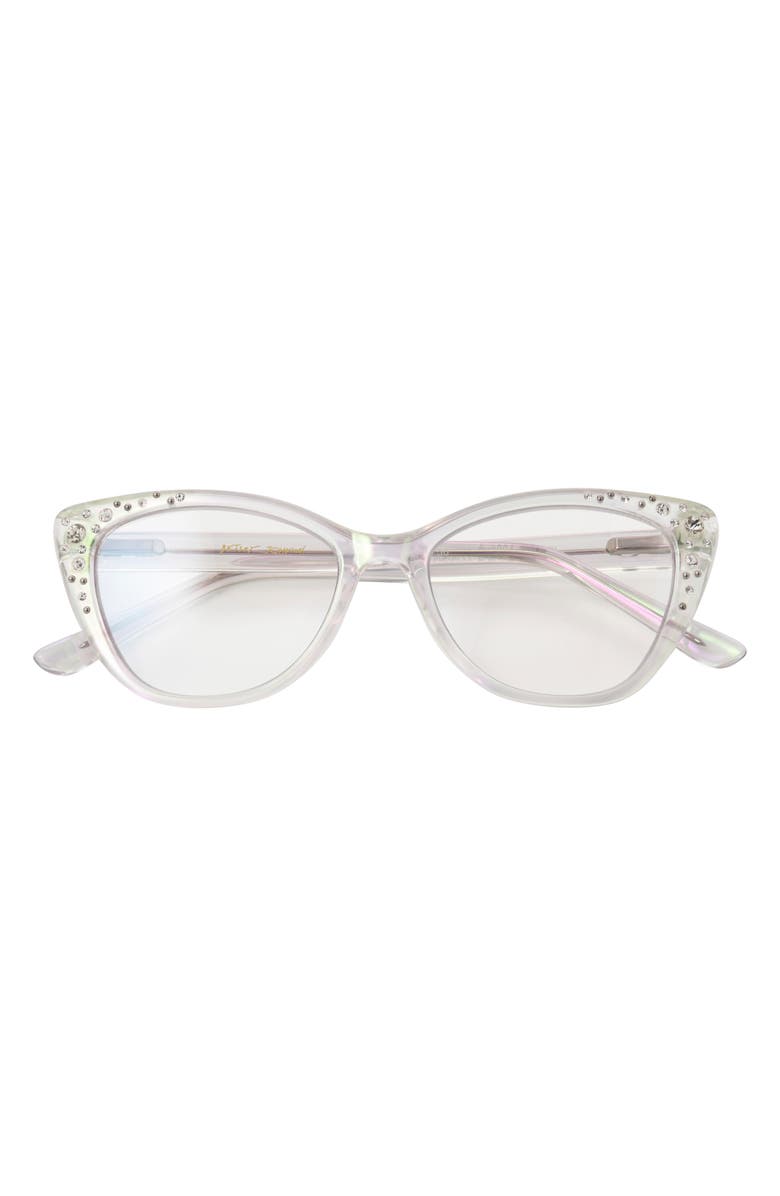 Betsey Johnson Cat Eye Blue Light Blocking Reading Glasses, Alternate, color, 