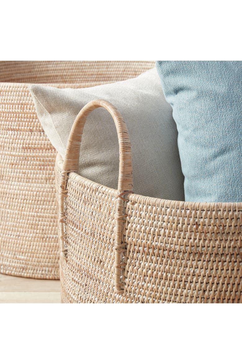 Burma Rattan Hampers With Handles, Set of 2, Alternate, color, White