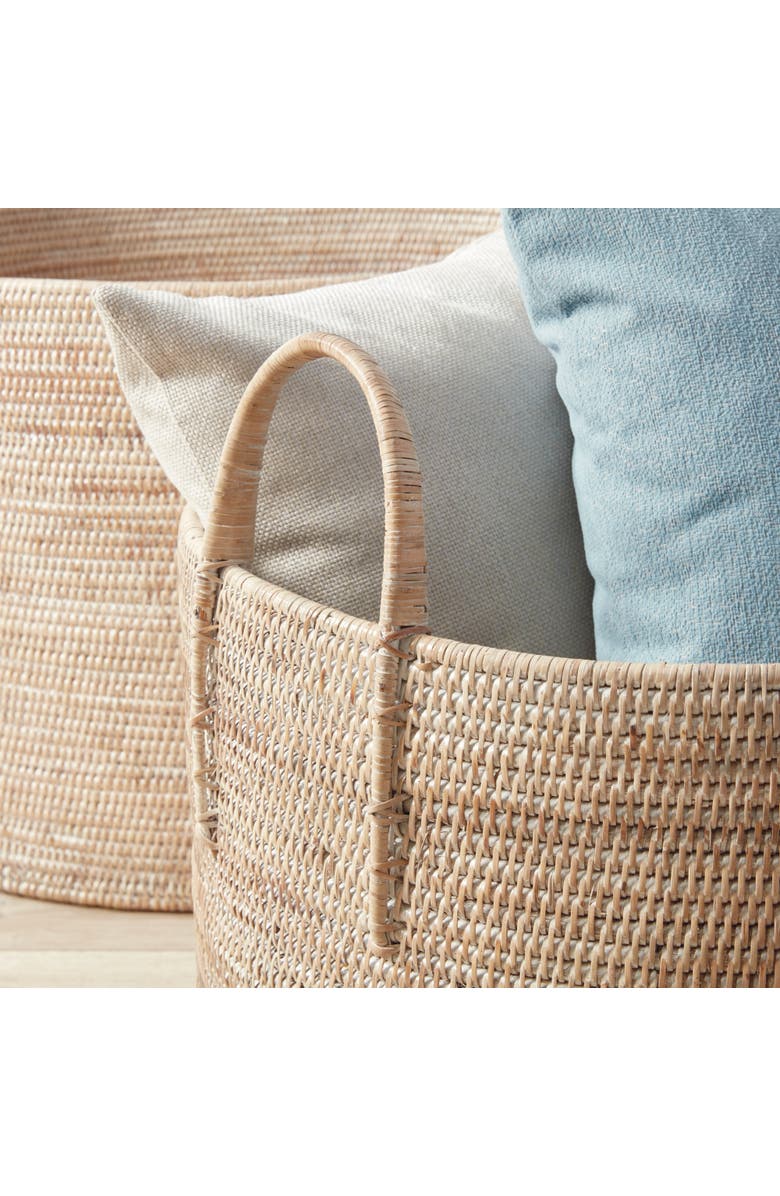 Napa Home & Garden Burma Rattan Hampers With Handles, Set of 2, Alternate, color, White