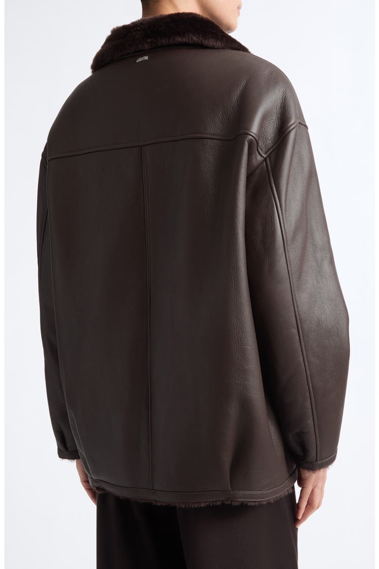 Classic Zip Genuine Shearling Jacket, Alternate, color, 8800 DARK BROWN
