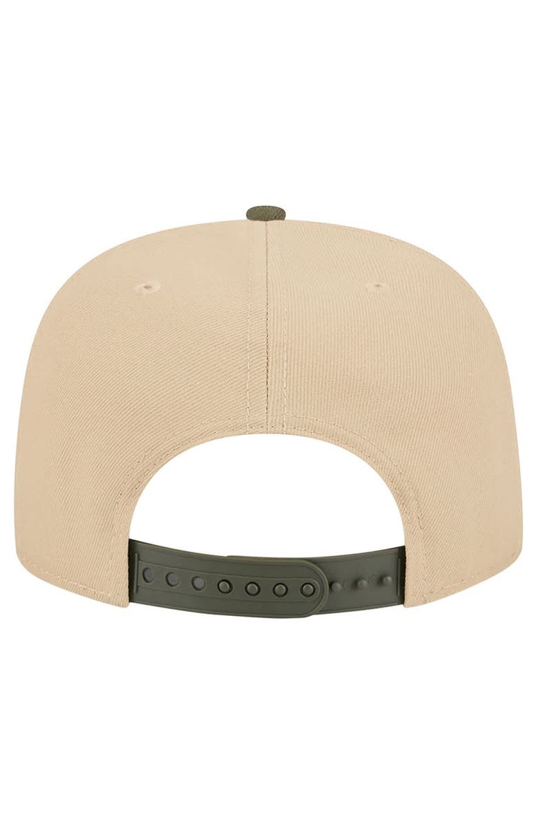 New Era Men's New Era Light Beige/Olive Dallas Cowboys Two-Tone Color Pack A-Frame 9FIFTY Snapback Hat, Alternate, color,
