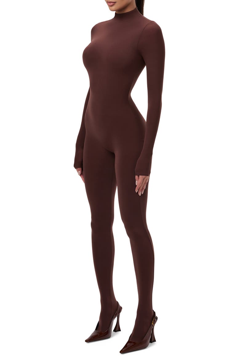 Long Sleeve Closed Toe Jumpsuit, Alternate, color, CHOCOLATE