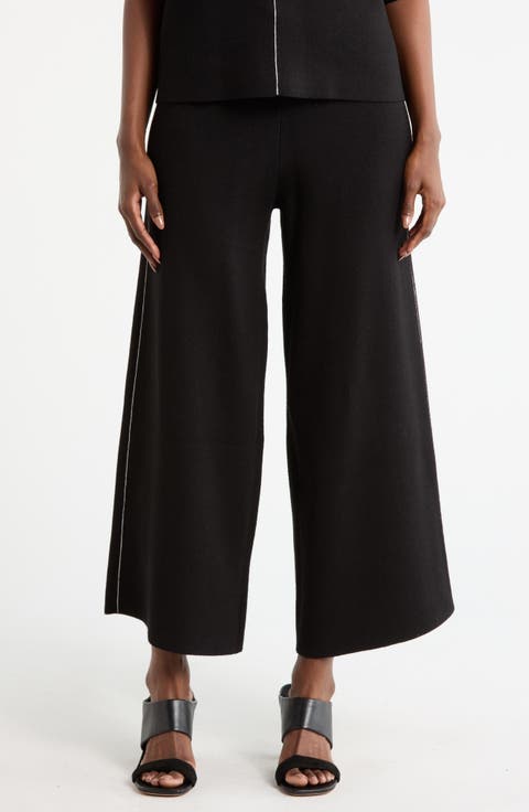 Tipped Wide Leg Sweater Pants