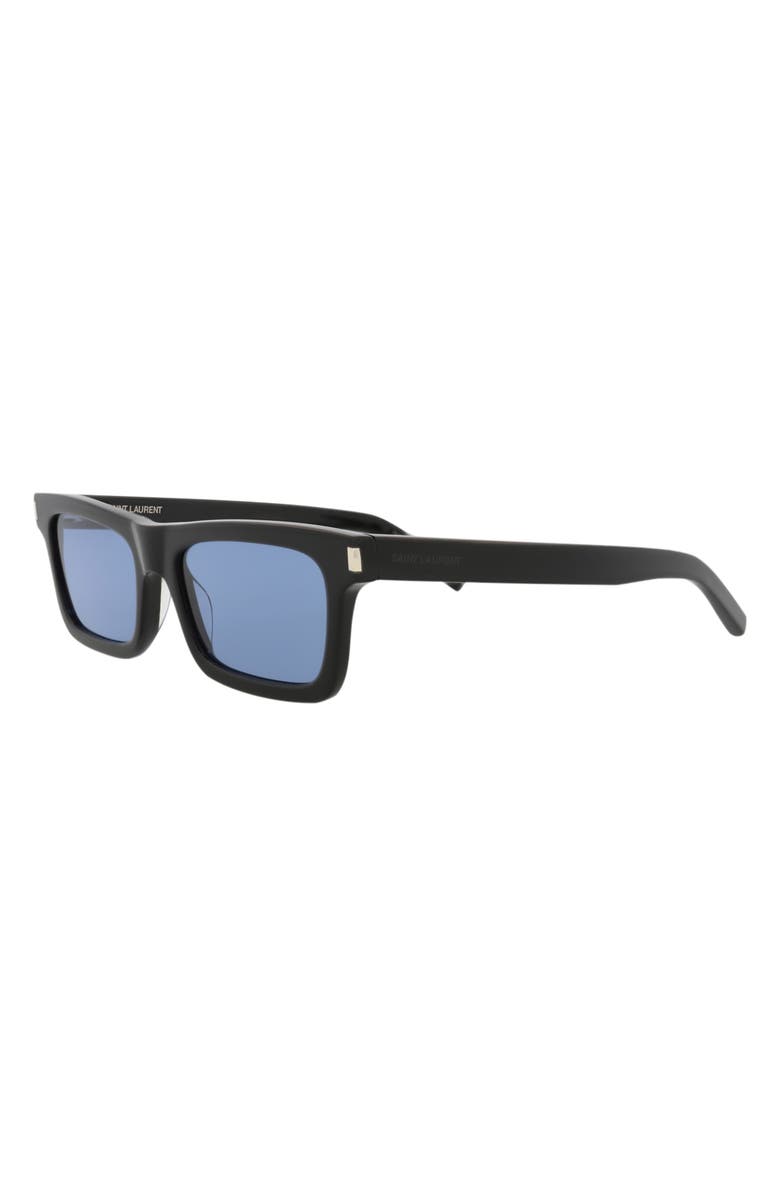 Saint Laurent 54mm Rectangular Sunglasses, Alternate, color, 