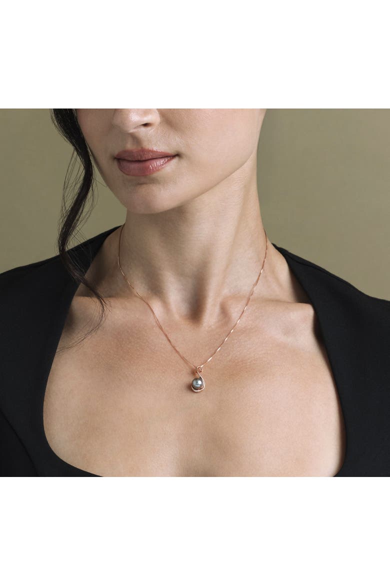 Tahitian South Sea Pearl Anastasia Pendant, Alternate, color, Rose Gold Plated
