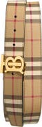 Burberry TB Plaque Check Reversible Belt