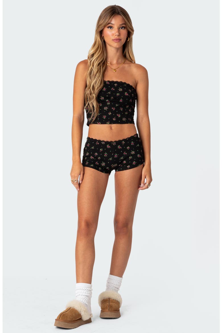 Aislinn Floral Waffle Knit Micro Shorts, Alternate, color, MIX