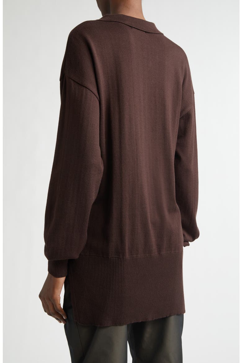 Marla Knit Polo, Alternate, color, DARK BROWN