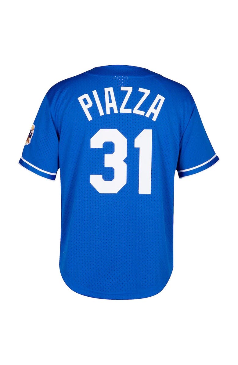 Mitchell & Ness Men's Mitchell & Ness Mike Piazza Royal Los Angeles Dodgers Big & Tall Cooperstown Collection Mesh Button-Up Jersey, Alternate, color,