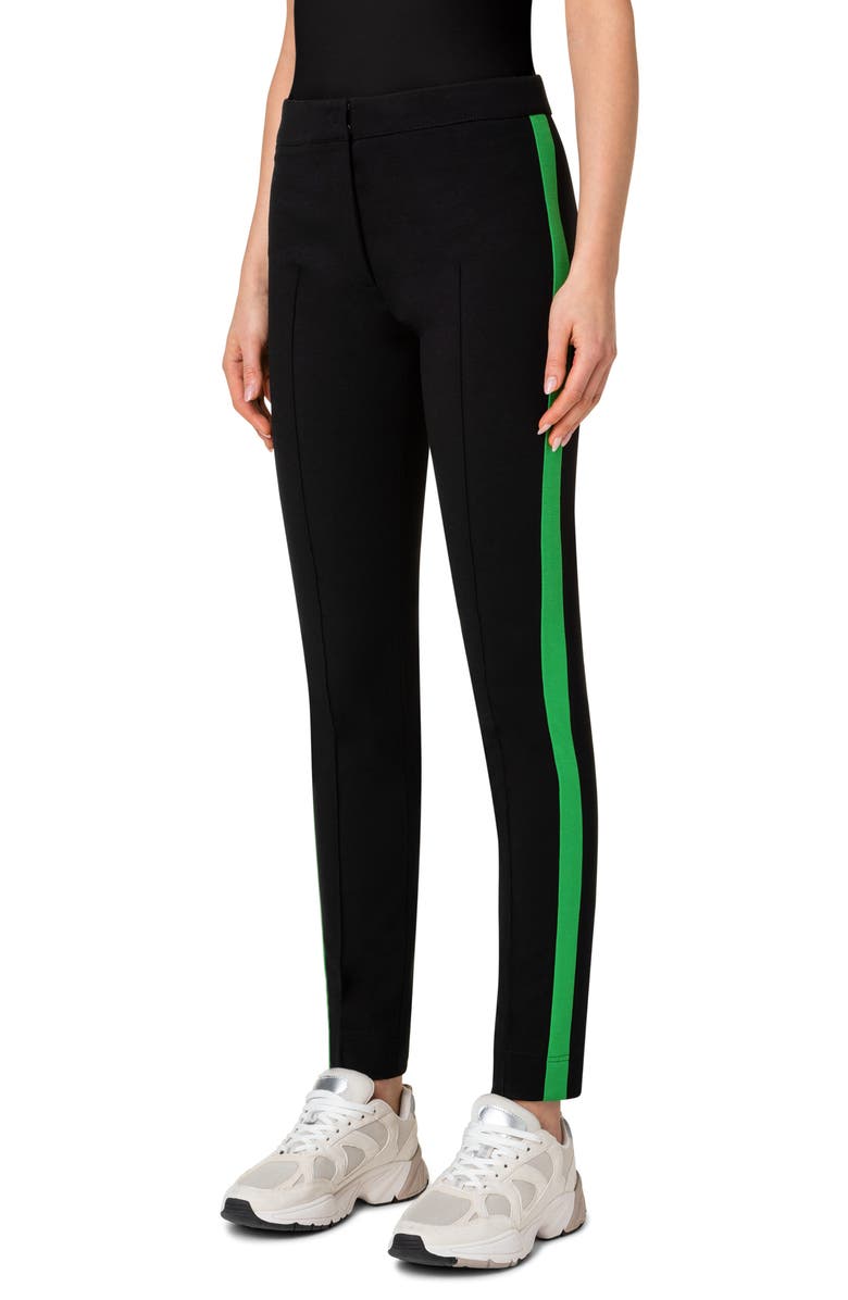 Akris punto Mara Side Stripe Jersey Ankle Pants, Alternate, color,