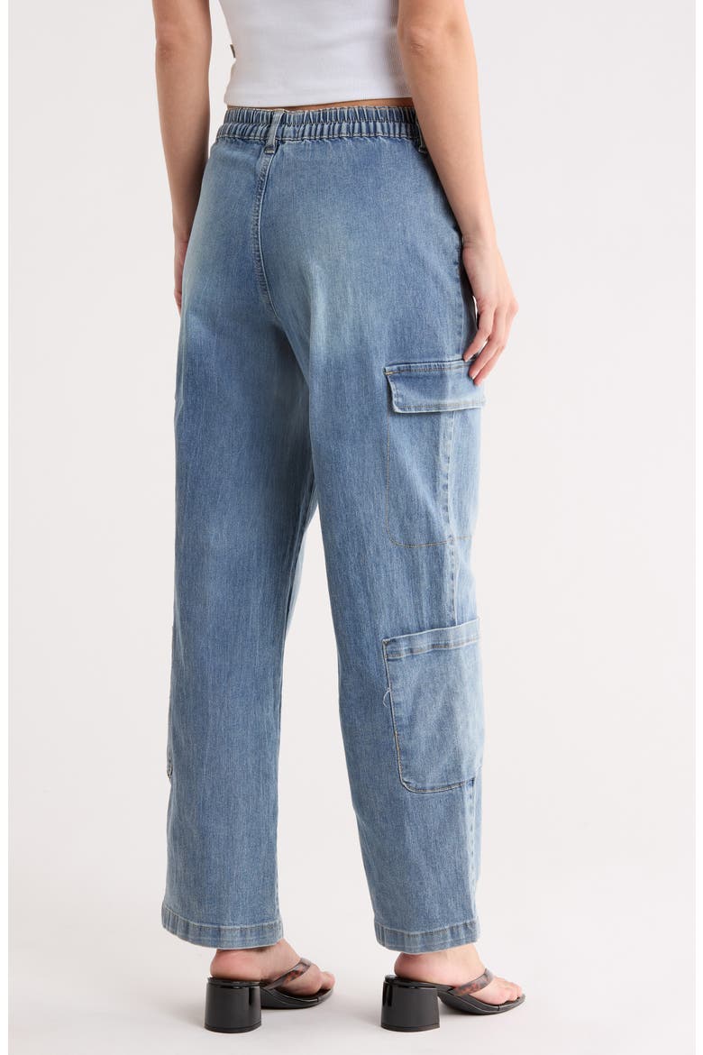 Cargo Pocket Wide Leg Jeans, Alternate, color, MEDIUM WASH