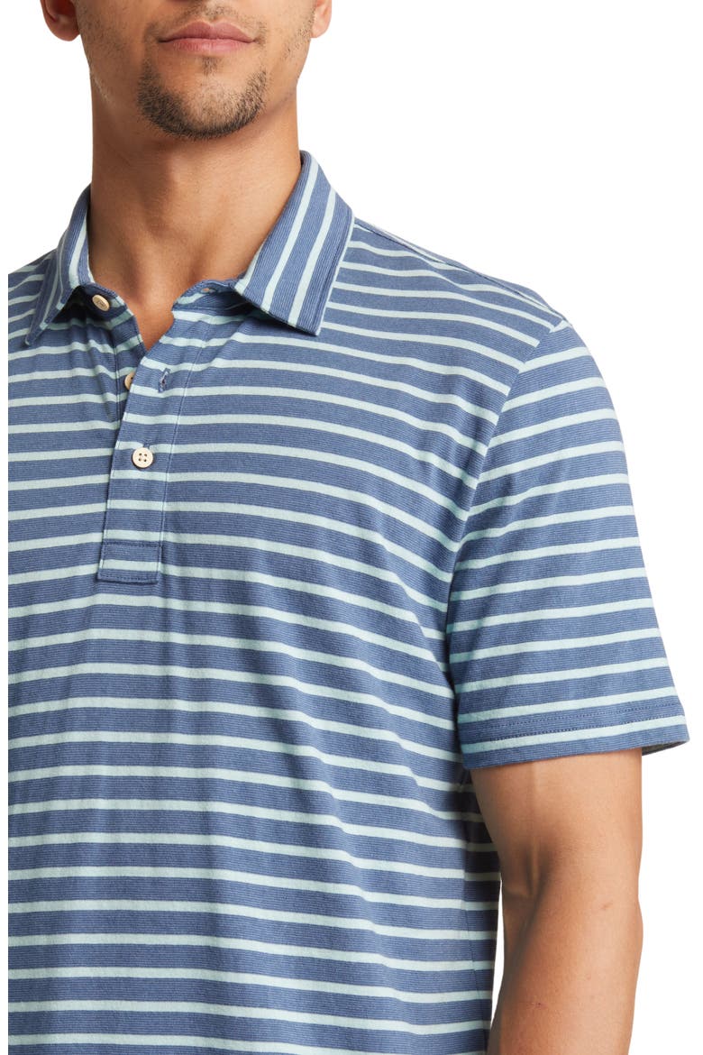 Retreat Stripe Polo, Alternate, color, BLUE TEAL STRIPE
