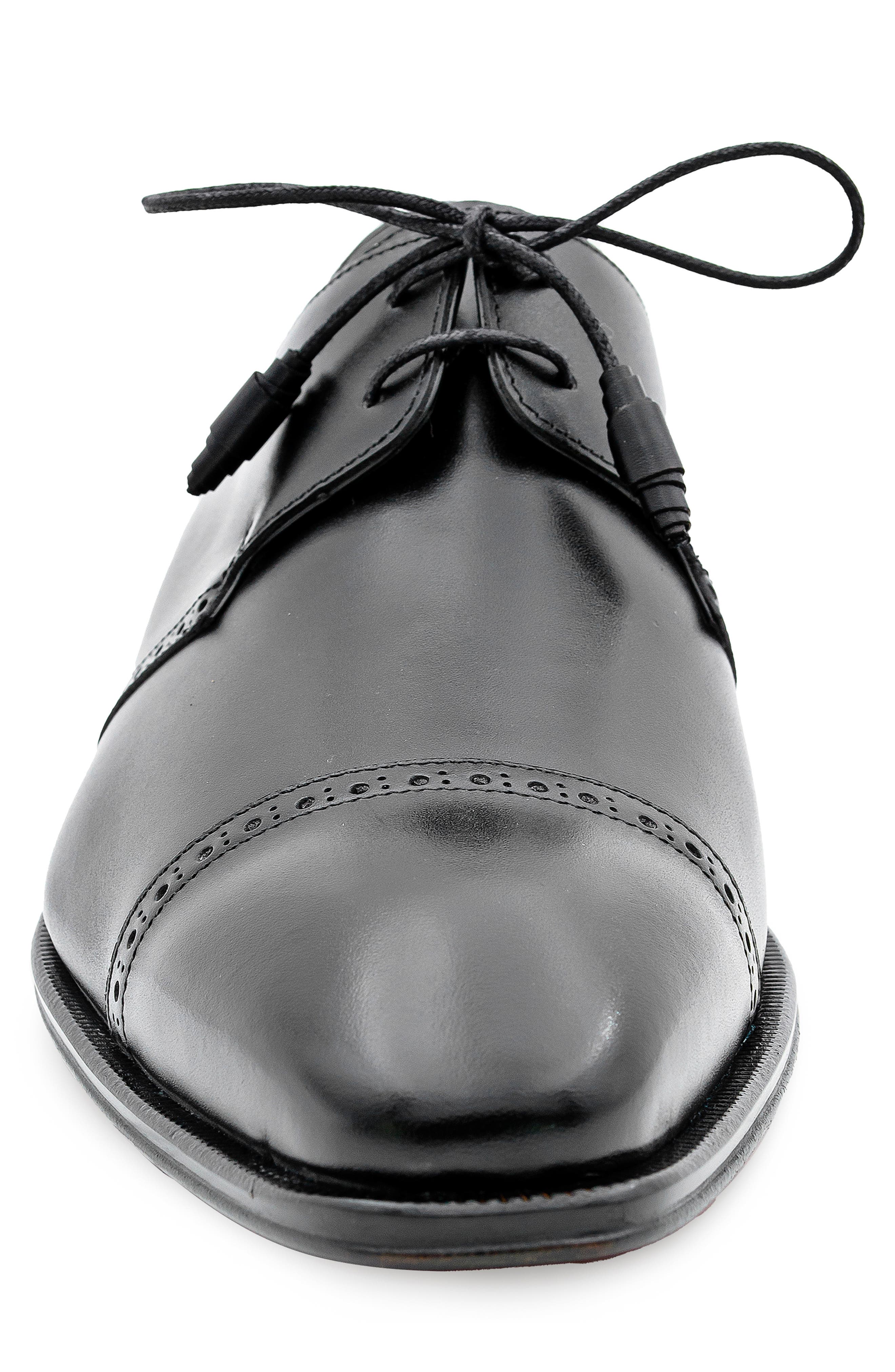 Mezlan 2-Eyelet Cap Toe Leather Derby, Alternate, color, Black