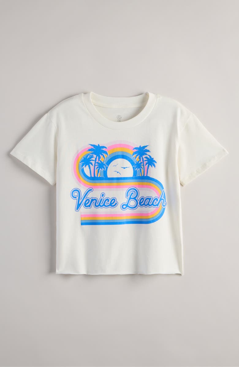 Treasure & Bond Kids' Crop Cotton Graphic T-Shirt, Main, color, Ivory Venice