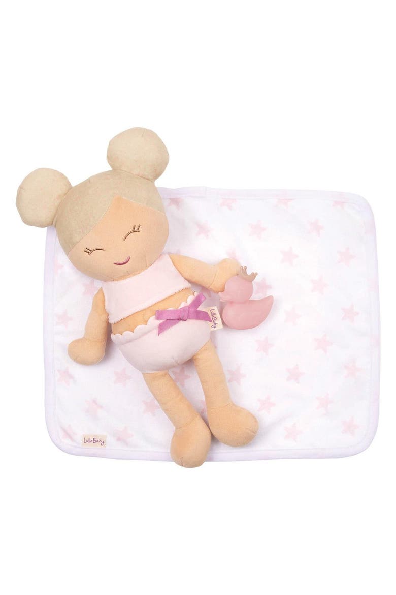 14" Plush Water Play Baby Doll & Bathtub Set - Caucasian, Alternate, color, Multicolored