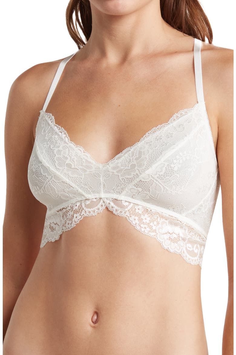 Crossback Lace Bralette, Main, color, IVORY