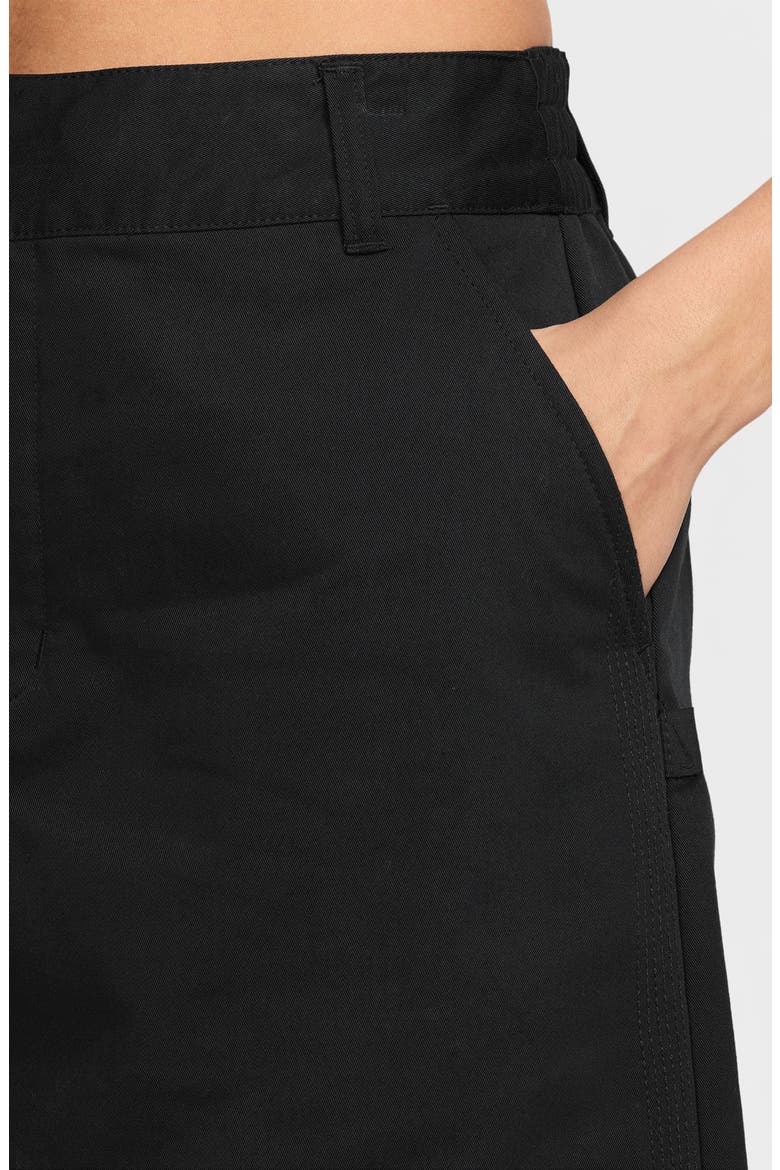 Structured Twill Skirt, Alternate, color, BLACK/ BLACK