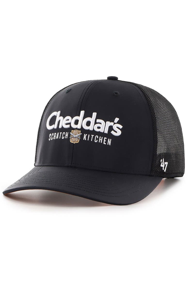 '47 Men's '47 Black Kyle Busch Cheddar's Sure Shot Brrr Trucker Adjustable Hat, Alternate, color, Black