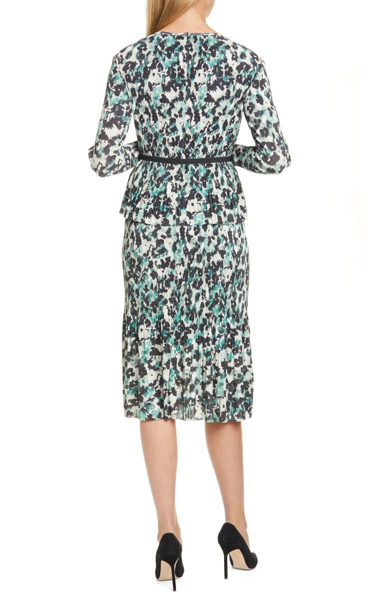 BOSS Etalisa Long Sleeve Jersey Plissé Dress, Alternate, color, 