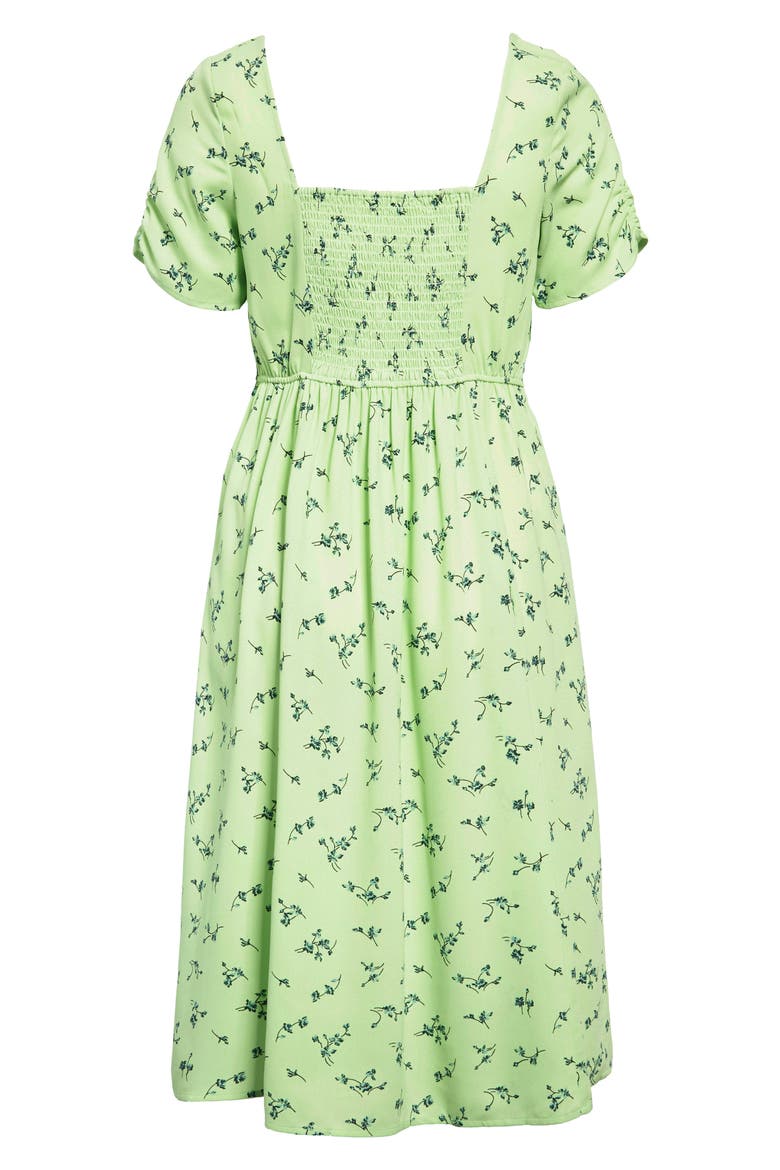 Floral Square Neck Maxi Dress, Alternate, color, GREEN VERANDA NORA FLORAL