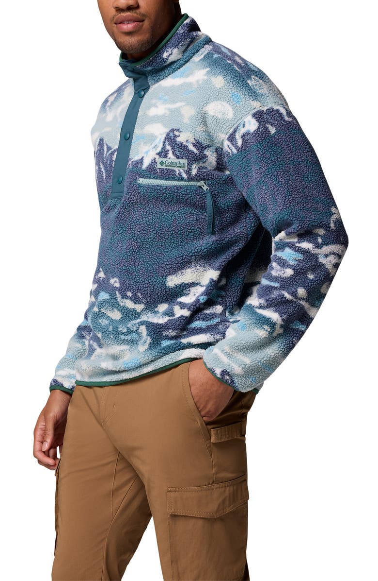 Columbia Helvetia II Print Fleece Pullover, Alternate, color, Crushed Blue Sisters