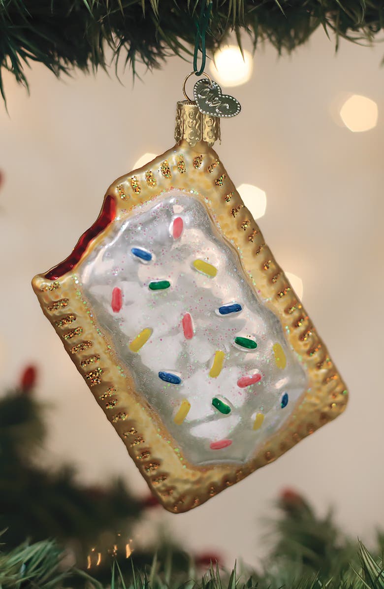 Old World Christmas Toaster Pastry Ornament, Alternate, color, White/Gold