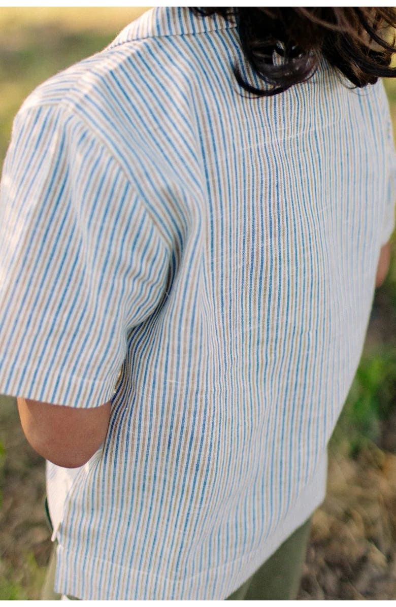 Jackalo Kids' Cotton & Linen Blend Dylan Camp Shirt, Alternate, color, Olive