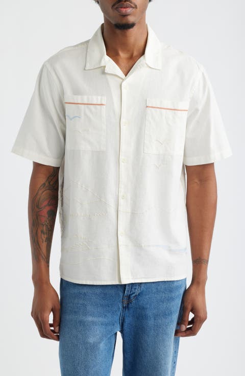 Didicot Summer Appliqué Cotton & Linen Camp Shirt
