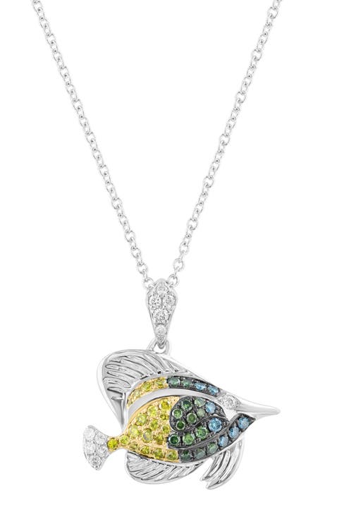 14K White Gold Ocean Dream Treasure Pendant