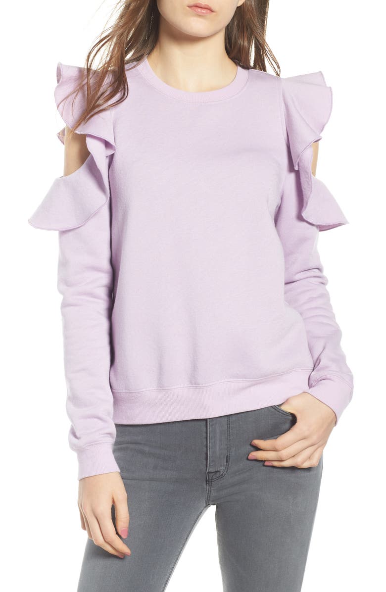 Rebecca Minkoff Gracie Cold Shoulder Sweatshirt, Main, color, 