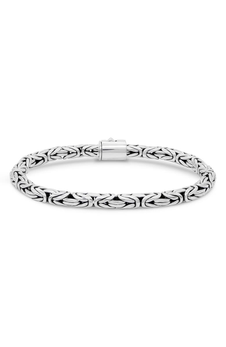 DEVATA Sterling Silver Byzantine Chain Bracelet, Main, color,