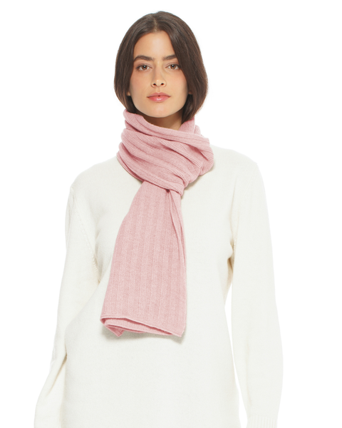 Pure Cashmere Plush-Ribbed Scarf