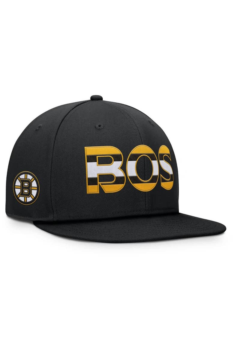 Men's Fanatics Black Boston Bruins Authentic Pro Rink Snapback Hat, Alternate, color, Black