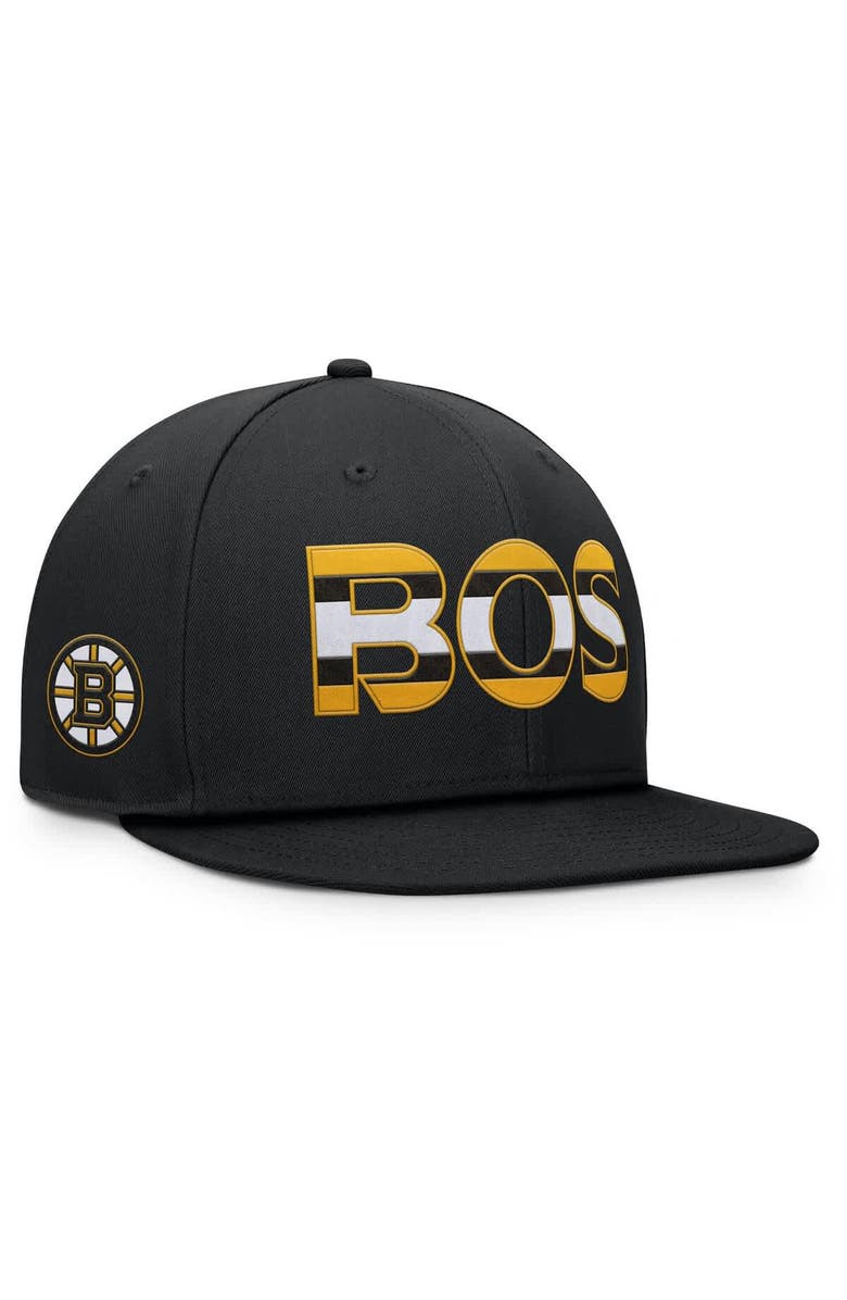 FANATICS Men's Fanatics Black Boston Bruins Authentic Pro Rink Snapback Hat, Alternate, color, Black