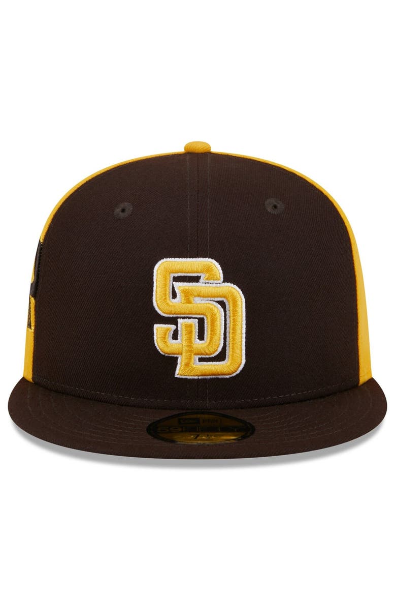 Men's New Era Brown/Gold San Diego Padres Gameday Sideswipe 59FIFTY Fitted Hat, Alternate, color, Brown